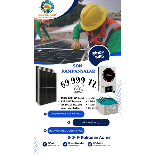 4 PANEL(450WP) 4.2KWE OFF-GRID(48V) SOLAR PAKET